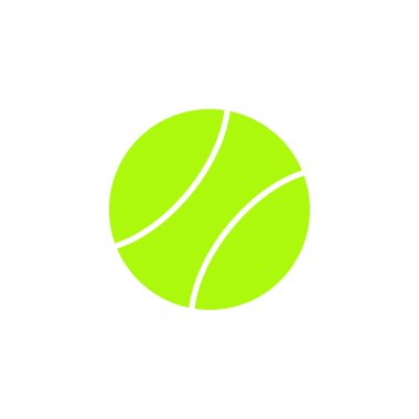 Düz bir tenis topu ikonu. Şablon vektörü tasarla