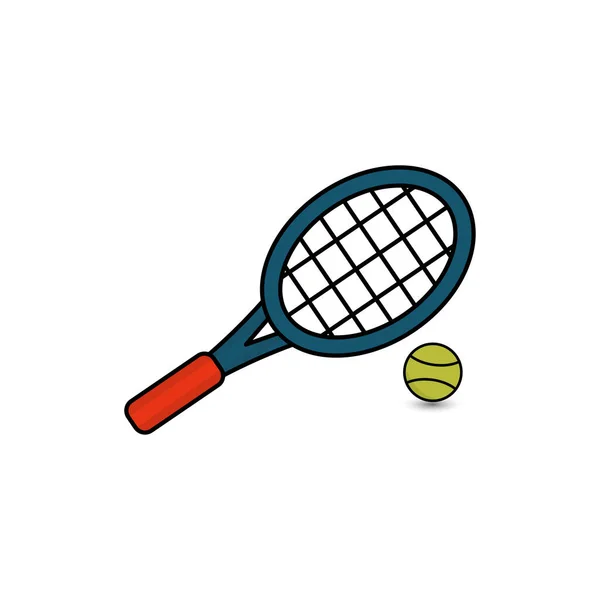 Ensemble Vectoriel Raquettes Tennis Balles Tennis Style Plat Illustration Vectorielle — Image vectorielle