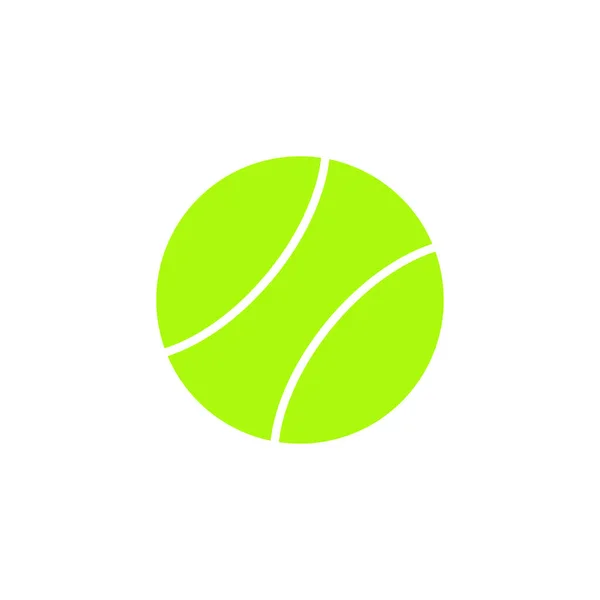 Tennisball Ikone Flachen Stil Designschablonen Vektor — Stockvektor