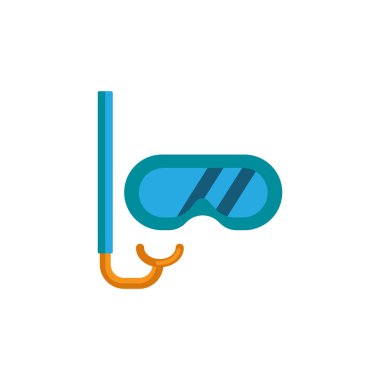 Yüzme gözlükleri düz simge. Tasarım vektörü illüstrasyonu