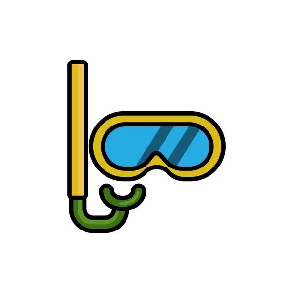 Gafas Natación Icono Plano Diseño Vector Ilustración — Vector de stock