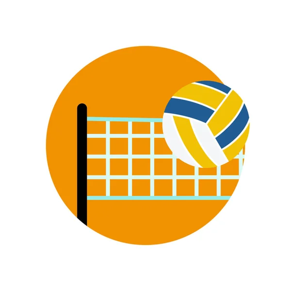 Beachvolleyball Flach Designschablonen Vektor — Stockvektor