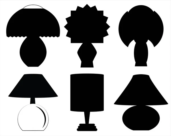Decoration lamps silhouettes — Stock Vector