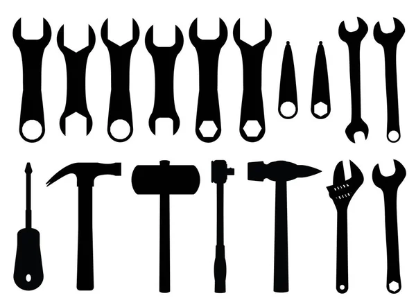 Workshop tools silhouettes — Stock Vector