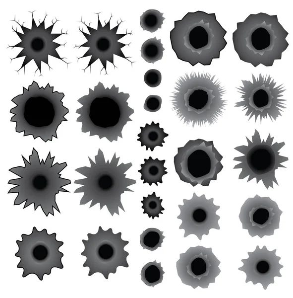 Ensemble de trous de balle — Image vectorielle