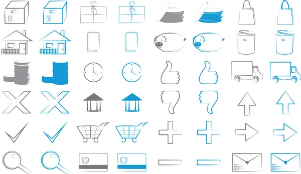 Set van eshop pictogrammen — Stockvector