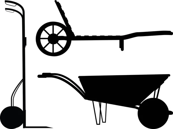 El arabası siluet seti