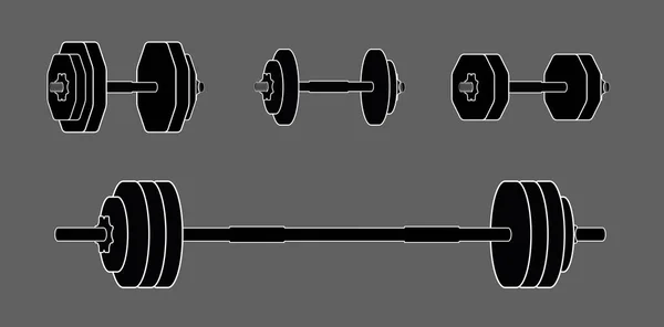 Simple dumbbells set for design and info graphic — Stock Vector