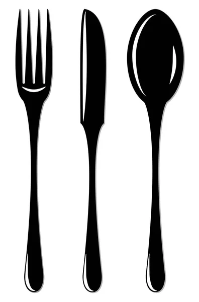 Simple cutlery set for design and infographic — Stock Vector