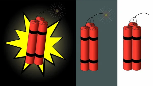 Bâtons explosifs avec cordon d'allumage — Image vectorielle