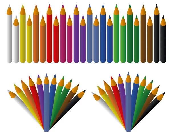 Tasarım ve grafik düzenleri için renkli kalemler ayarla