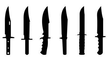Knives silhouette set clipart