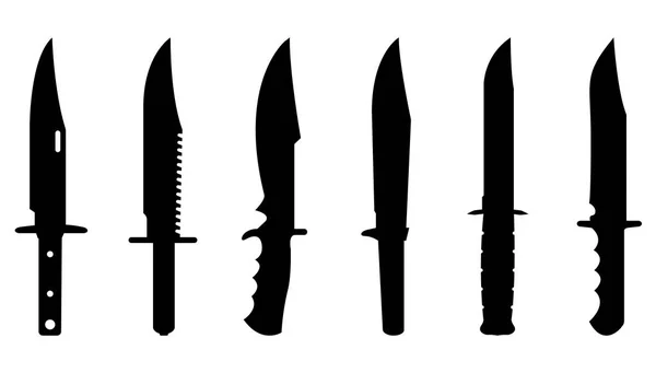 Messer Silhouette Set — Stockvektor