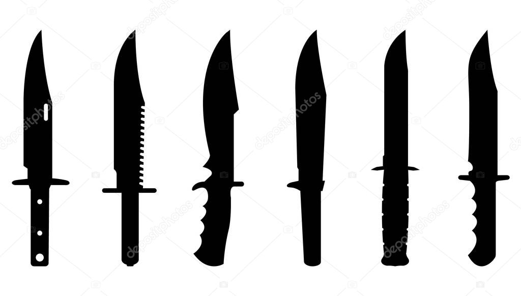 Messer-Silhouette-set — Stockvektor © StanleyR #180211300