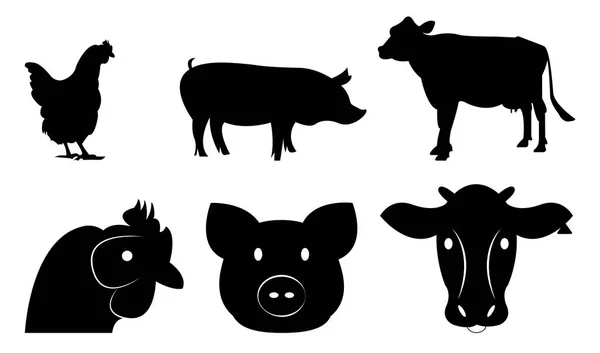 Set of livestock — Stock Vector