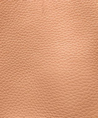 The texture of genuine leather with a pronounced texture. Peach color background. Real leather close-up, bright color print. Background with copy space for text. clipart