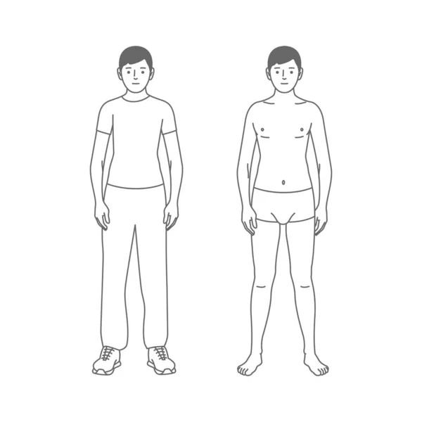 Junger Mann in Sportbekleidung und Unterwäsche — Stockvektor