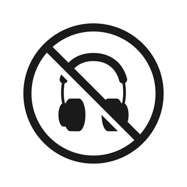 Pas de signes d'écouteurs sur fond blanc. Illustration vectorielle . — Image vectorielle
