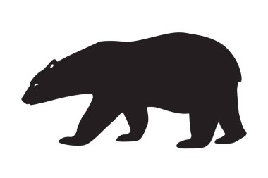 Kutup ayısı. Siyah siluet, izole edilmiş. Lazer kesim için vektör şablonu