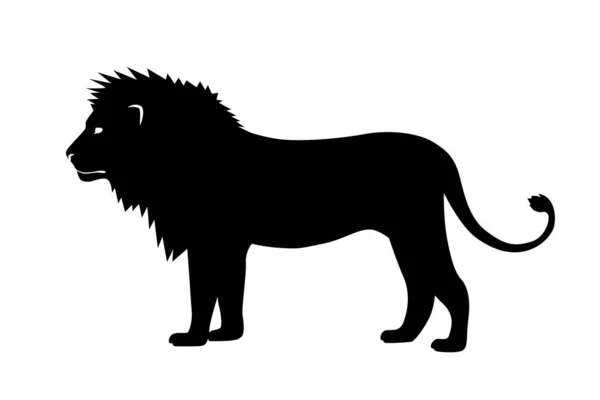 Löwe Schwarzer Schatten Oder Pfad Zum Laserschneiden — Stockvektor