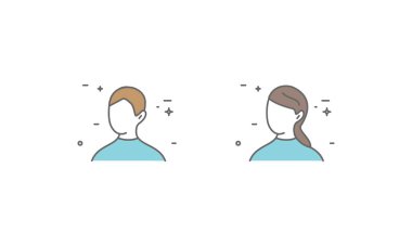 Öntanımlı kullanıcılar, varsayılan avatar. Erkek ve Kadın