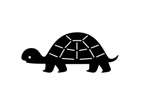 Schwarze Schildkrötensilhouette Vektorschatten Laserschneideweg — Stockvektor