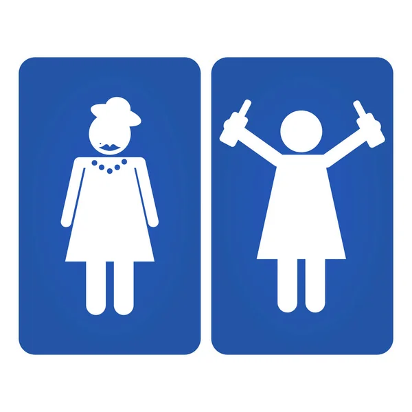 Blue funny restroom signs — Stock Vector