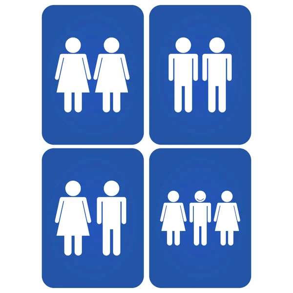 Blue funny restroom signs — Stock Vector