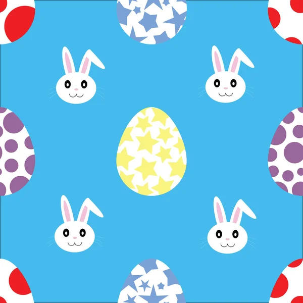 Seamless easter pattern with eggs and bunnies