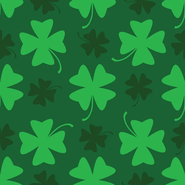Seamles vector shamrock background for St.Patrick day — Stock Vector