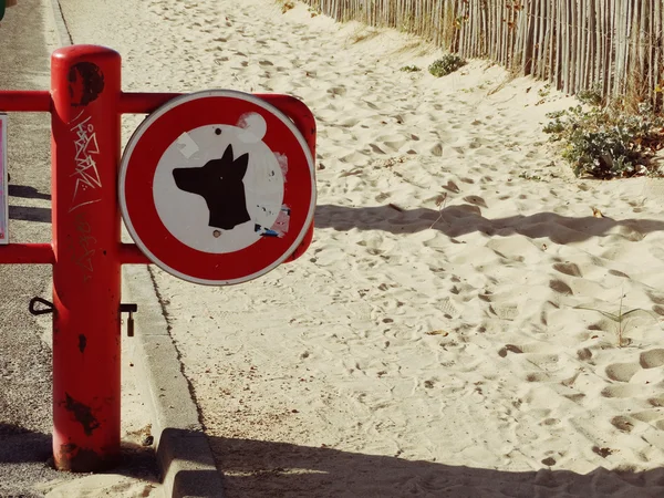Dogs Forbidden Sign at France — Stock Photo, Image