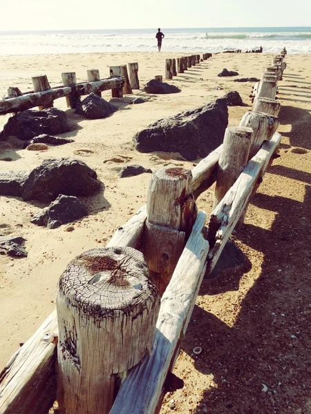 Spiaggia Sentiero del legno Francia — Foto Stock