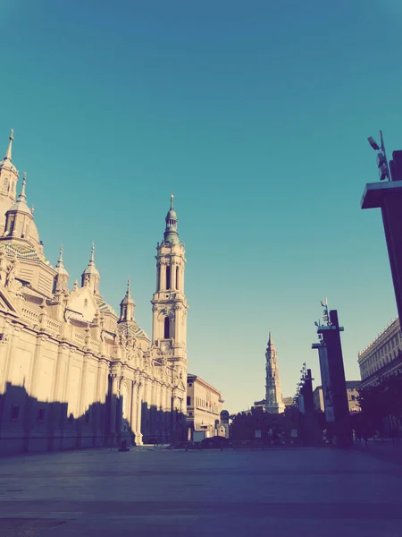 La Basílica del Pilar Panorama Zaragoza España —  Fotos de Stock