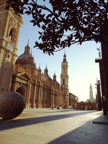 Basílica del Pilar Zaragoza Amanecer —  Fotos de Stock