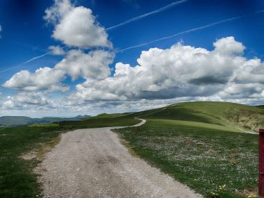 Viewpoint in Western Pyrenees with amazing clouds clipart
