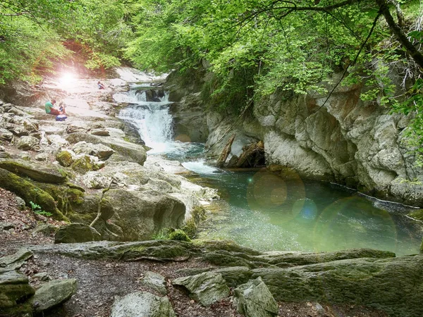 Cascada Cubo en el Parque Natural del Bosque Irati en Navarra España —  Fotos de Stock