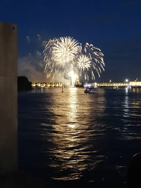 Fireworks in Bordeaux France — Stock Photo, Image