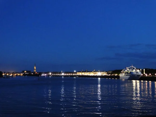 Bordeaux Night Panorama — Stock Photo, Image