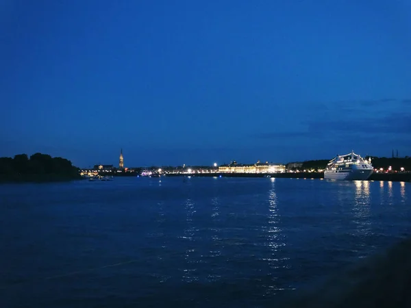 Bordeaux-Nachtpanorama — Stockfoto