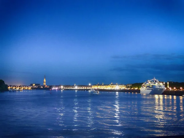 Bordeaux Night Panorama — Stock Photo, Image