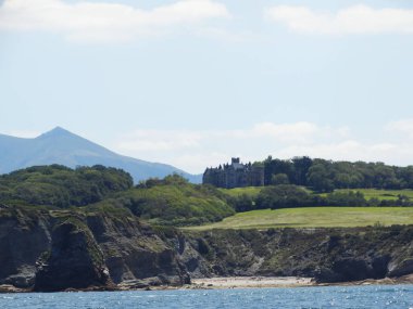 Hendaye kıyı şeridi Fransa'da kale Gözlemevi