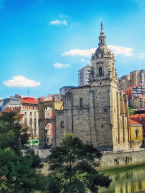 Saint Anton Kilisesi eski şehir Bilbao Bask Ülkesi