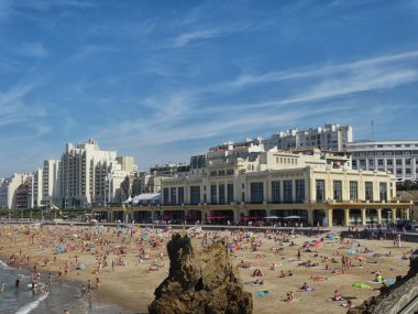  Grande Plage ve ünlü binalar Biarritz Fransa büyük görünümü