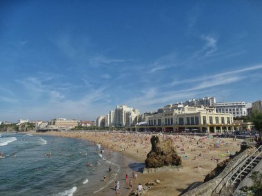  Grande Plage ve ünlü binalar Biarritz Fransa büyük görünümü