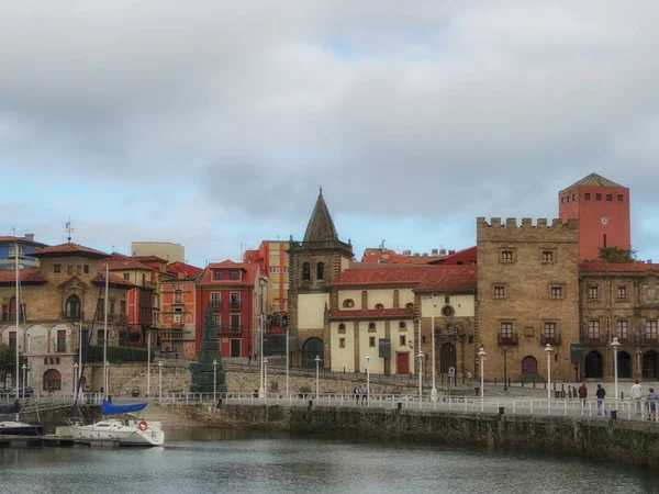 Oude haven van Gijon Asturias Spanje — Stockfoto