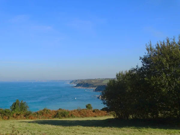 Hendaye Ακτογραμμή Στον Ατλαντικό Ωκεανό Νότια Γαλλία — Φωτογραφία Αρχείου