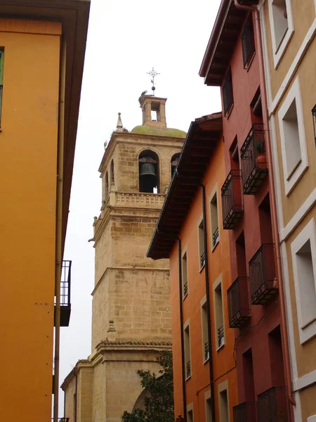 Street View Met Toren Logroã Rioja Spanje — Stockfoto