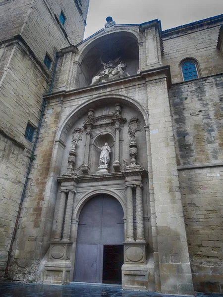 Santiago Real Facciata Della Chiesa Più Antica Logrono Spagna — Foto Stock