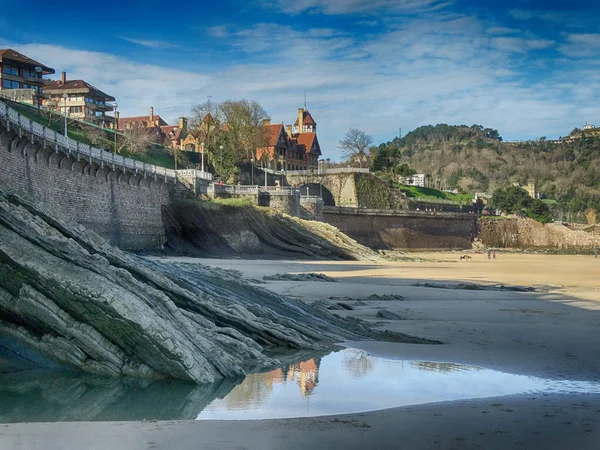 Spiaggia San Sebastian Bellissima Baia Intorno Alla Città Paesi Baschi — Foto Stock
