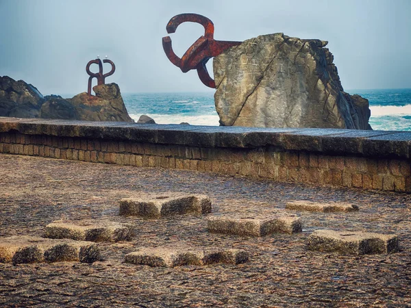 Peine Los Vientos San Sebastian Seafront Sculpture Eduardo Chillida Fév — Photo